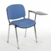 F1CT Stackable Vinyl Chair - One Arm & Writing Tablet - Chrome Frame