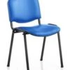Vinyl Stacking Chair - Black Frame Blue Vinyl
