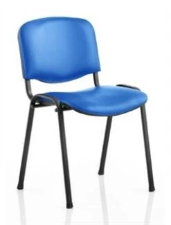 Vinyl Stacking Chair - Black Frame Blue Vinyl