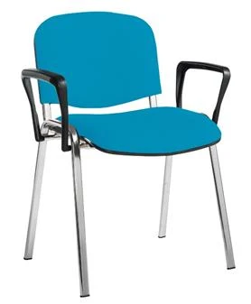 Ecton Stacking Chair With Arms - Chrome Frame 1 Ecton Stacking Chair With Arms - Chrome Frame