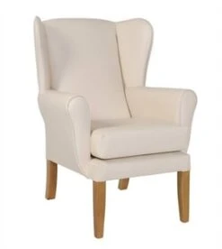 Fast Delivery York Wing Chair Cream Vinyl