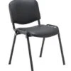 Black PU Stacking Chair - Black Frame